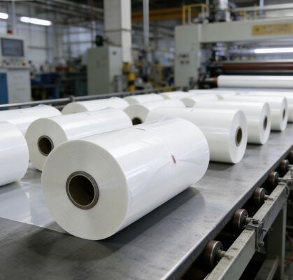 Film di laminazione termica PET a prova di umidità con adesivo attivato dal calore e finitura lucida per imballaggi