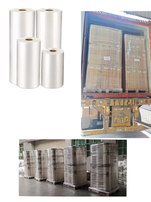 18 mic Pro Coating Transparent Gloss Lamination Film per sacchetti da mostra / supporti cartacei