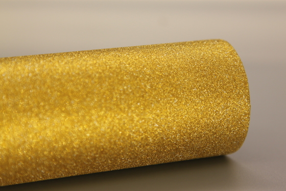 Resistenza al calore fino a 120 gradi Celsius Glitter film di laminazione adesivo a base d'acqua scintillanti con luce dorata come sabbia